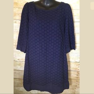 Laundry by Design Eyelet Shift Dress Sz 6 Blue
